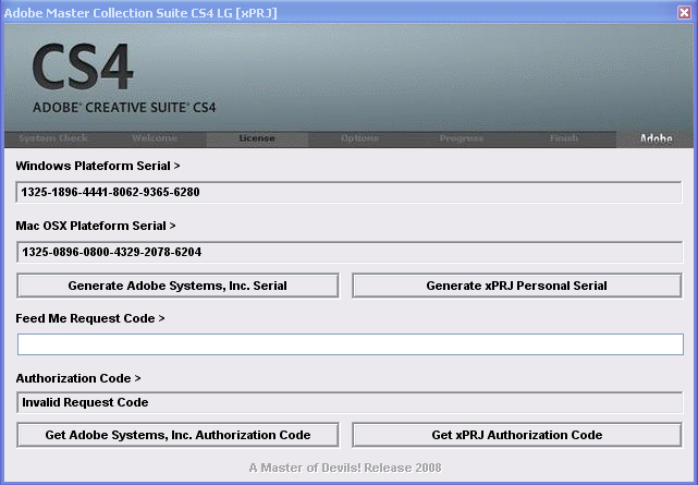 Key generator for Adobe Systems products