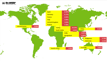 The list of countries according to Dr.Web for Android #drweb