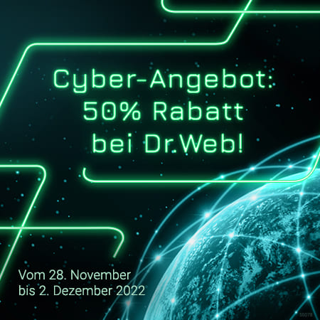 Cyber Monday Antivirus: 50% Rabatt auf den Dr.Web Rundumschutz